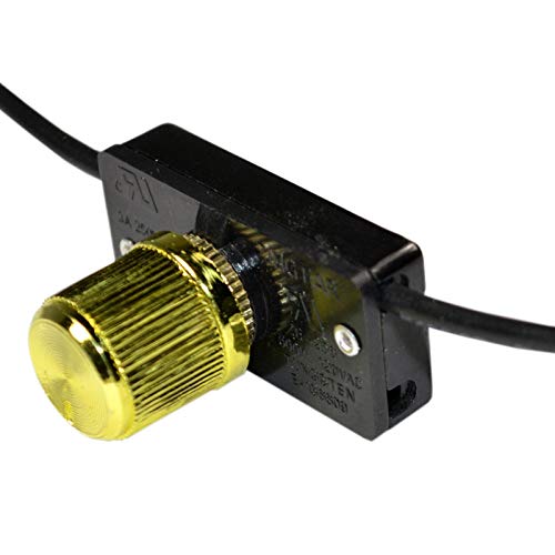 HQRP Universal Dimmer Light Lamp Switch with Rotary Knob 125V 6A