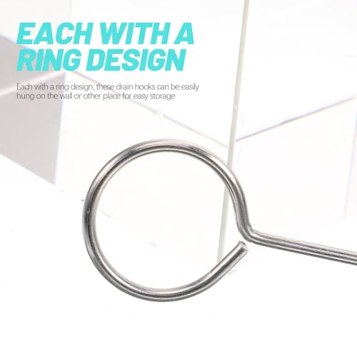 10pcs Stainless Steel Floor Drain Grate Hooks Bathroom Drain Removal Tool Tub Strainer Lifting Hooks for Shower and Sink Maintenance