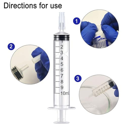10ml Syringe for Liquid, 10cc Syringes Without Needle, Individually Wrapped, Pack of 12 - size: 10ml