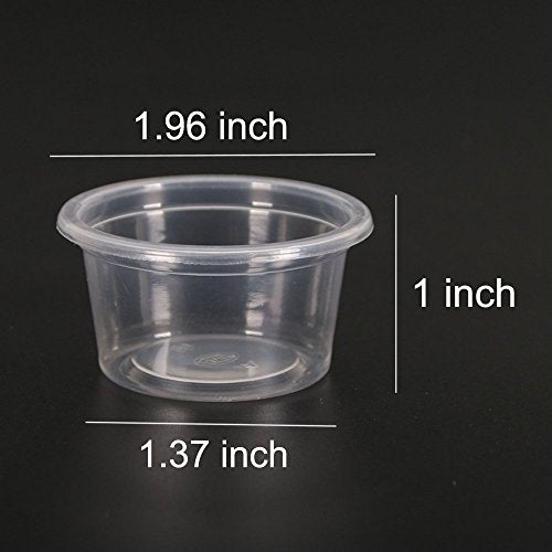 SLSON 100 Pack Gecko Food and Water Cups Gecko Ledge Cups Reptile Worm Bowl Mealworm Feed Feeder for Lizard Leopard Gecko Crested Gecko and Other Small Pets, 1 Oz