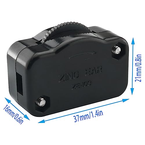 Hi-Low Dimmer Switch ZZLZX SPT-2 High to Low Inline Brightness Control Switch for 18/2 Lamp Cord, Black