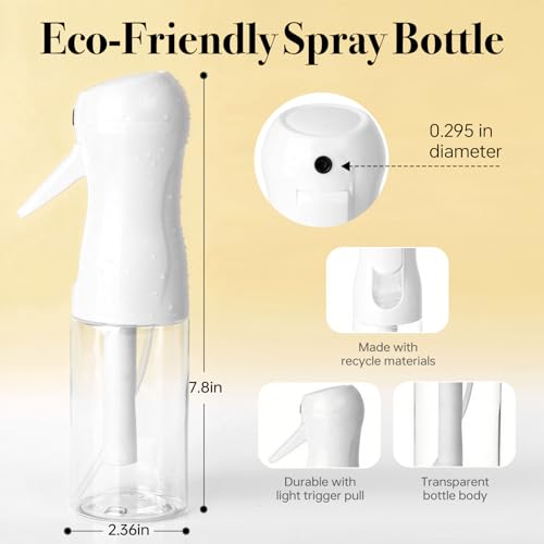 3Pcs Continuous Spray Bottles For Hair,Ultra Fine Mister for Hair Styling, Plants, Cleaning, Salon, Misting & Skin Care (200ml Clear*3) - color: 200ml Clear*3