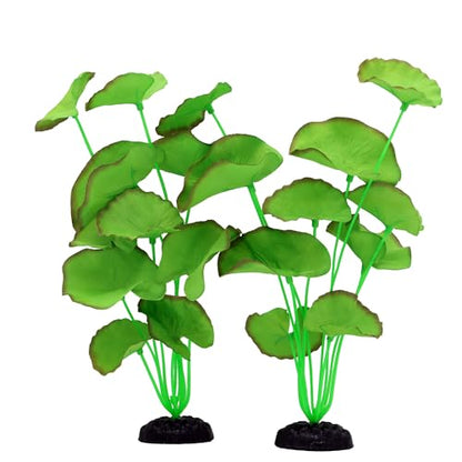 2-Pack 12 Inch Aquarium Silk Aquarium Plants, Artificial Plastic Plant | For Small Tank, Goldfish, Fish Hides (Green B, 12 Inch) - color: Green B