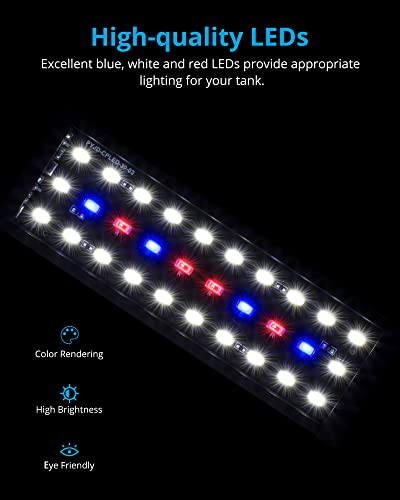NICREW Clip on Aquarium Light, Fish Tank Light with White, Blue and Red LEDs, Planted Aquarium Light for Nano Tank, 2 Lighting Modes - size: For Plants