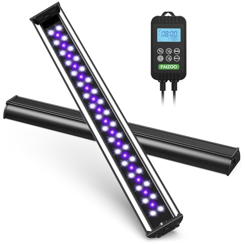 PAIZOO LED UVB Light for Reptiles, 16" UVA UVB Reptile Light with Controller, Auto and Manual Modes, Full Spectrum Reptile Lamp Bar Ideal for Bearded Dragon, Lizards, Snakes, Turtles, 14W - size: PZUV-40B (1-Pack)