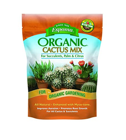 Espoma Organic Cactus Potting Soil Mix, Natural & Organic Soil for Cactus, Succulent, Palm, and Citrus Grown in containers Both Indoors and Outdoors, 4 qt, Pack of 1 - size: Pack of 1