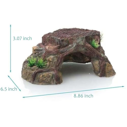 Reptile Hide Terrarium Decor Resin Reptile Hideouts Cave Habitat Decor for Gecko Leopard Lizards Snake Turtle (Large-A) - size: Large-A