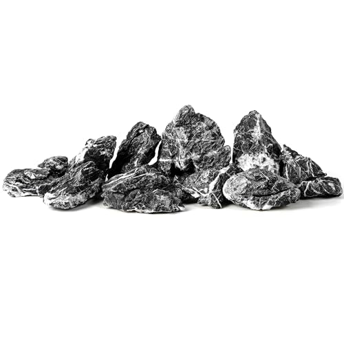2.2-4.1 Inches Natural Seiryu Stone, 10 PCS Small Aquarium Rocks for Aquascaping, Iwagumi Layouts, Terrariums & Aquarium Décor - size: 2.2-4.1 in