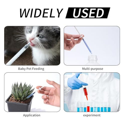 100 Pack 1ml Syringe for Liquid, 1cc Plastic Small Syringes for Scientific Labs, Measuring Liquids, Feeding Pets, Medical Student, Oil or Glue Applicator, Non-Sterile, No Needle - size: 1ml Syringes-100pcs