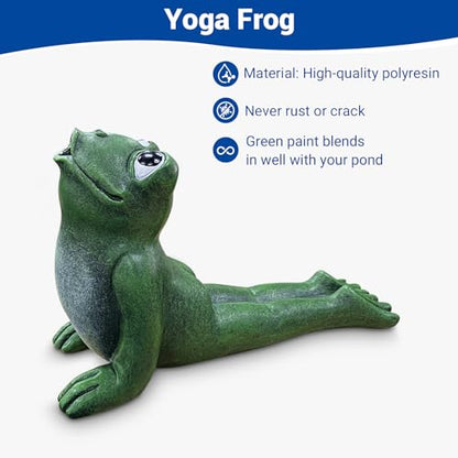 NFESOLAR Yoga Frog Spitter Fountain for Water Feature | Frog Fountain with Clear Tubing, Never Rust or Crack for Ponds, Water Gardens N9712 - size: Yoga Frog