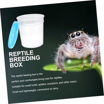 1Pc Transparent Reptile Feeding Container Mini Breeding Box for Turtles Fish More Safe Ventilated Habitat for Pet Reptiles
