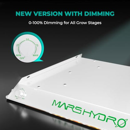 MARS HYDRO TS600 100W Upgraded Dimmable LED Grow Light, Full Spectrum Growing Lamp with New Diodes Layout for Indoor Plants Hydroponic Seedling Veg Bloom in 2x2 Grow Tent - size: 15.7" × 12.2"