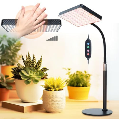 FECiDA Smart Control Desk Grow Light, Tabletop Grow Lights for Indoor Plants, Seed Starting, Bonsai, 4/8/12/16/20H Timer, 25 Watt Power Draw, Bright Enough Like A Small Sun, 16"-24" Height Adjustable - size: TableTop-1Head-25W-Timer-Dimming