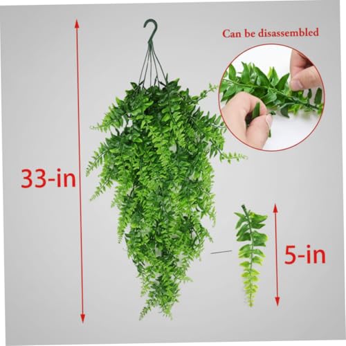 4 Pack Artificial Hanging Plants for Terrarium, Realistic Reptile Vines with Suction Cups for Snake Tank, Bearded Dragon Habitat, Gecko Climbing Decorsnake Plant