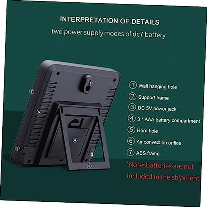 Multi-Function Digital Hygrometer and Clock for Home Use Temperature and Humidity Monitor with Large Display Accurate Indoor Climate Control Tool for Reptiles Office and More
