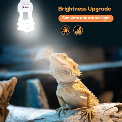 UVB Bulb for Reptiles, 10.0 13W UVB Light for Reptiles, Hygger zoo UVA UVB Reptile Light Bulb Reptile UVB Bulb UVB Light for Bearded Dragon Turtle Lizard Reptile Lamp Terrarium Lamp for Desert Reptile - size: 10.0-13W