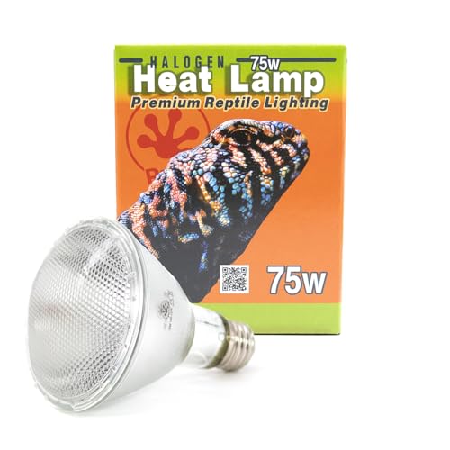 Pangea 75W Halogen Heat Lamp for Reptiles - Warming UVA and Infrared Light for Turtles, Tortoises, Bearded Dragons - Heating Bulb Terrarium Accessories, Designed for Ceramic Sockets (75 Watt)