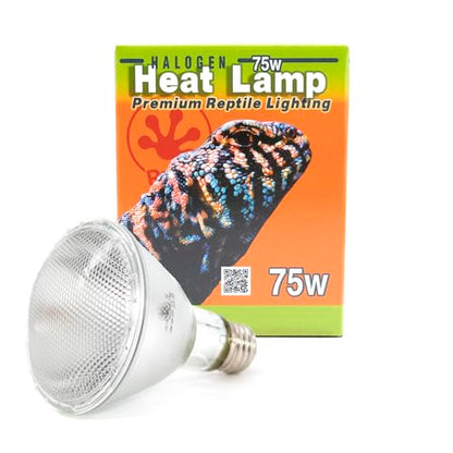 Pangea 75W Halogen Heat Lamp for Reptiles - Warming UVA and Infrared Light for Turtles, Tortoises, Bearded Dragons - Heating Bulb Terrarium Accessories, Designed for Ceramic Sockets (75 Watt)