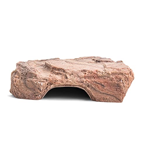 Fluker's Reptile Rock Cave with Basking Area, Natural Looking Rock Cave for All Reptiles, Amphibians and Arachnids