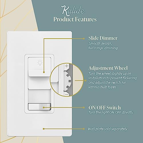 TOPGREENER Kalide Dimmer Light Switch, Pair with 12V Power Supply, 3-Way or Single-Pole, 12/24 V LED Dimmer Switch, TGSDS-1224-W, White - color: White, size: 12-24V