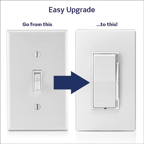 Leviton Decora Slide Dimmer Switch for Dimmable LED, Halogen and Incandescent Bulbs, DSL06-1LZ, White with Ivory and Light Almond Faceplates - size: 1 Pack
