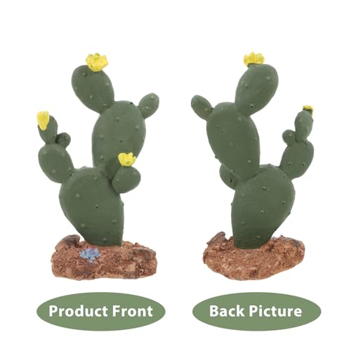 ARTIBETTER Artificial Small Cactus Aquarium Decor Plastic Reptile Plant for Desert Terrarium Habitat Accessories Snake Tank Chameleon Cage Ornament