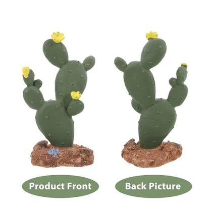 LALAFINA Artificial Cactus Plant Reptile Habitat Decor Mimicking Cactus Plastic Succulent Branches for Leopard Gecko Turtle Tank Accessories Desert Terrarium Decoration