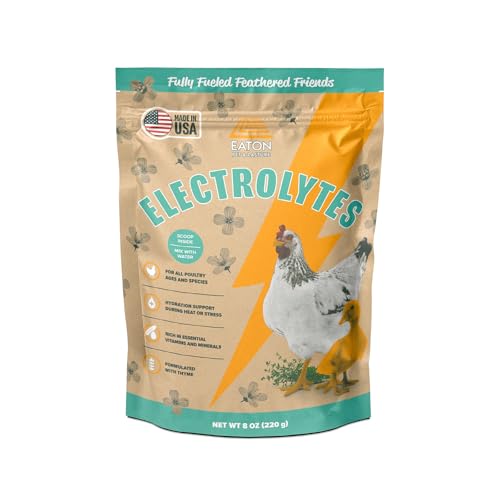 Eaton Pet & Pasture Poultry Electrolytes Powder for Chickens & Chicks – Hydration & Stress Support Supplement with Vitamins, Minerals & Amino Acids – Electrolyte Mix for Backyard Poultry Flocks