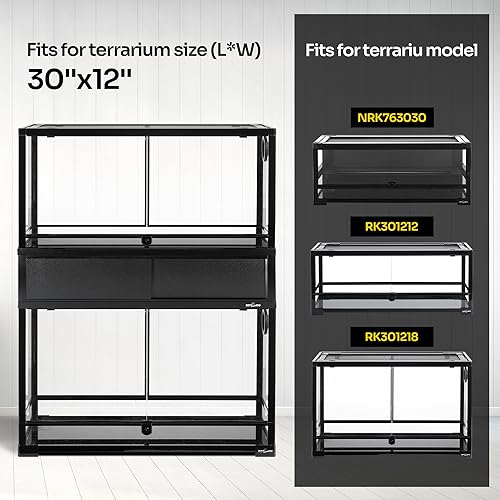 REPTI ZOO Deluxe Terrarium Stacker with Front Sliding Doors, Reptile Tank Stacker Suitable for Stacking 30" W and 12" D Terrariums, 30" W X 12" D X 10.5" H - size: 30" x 12" x 10.5" (Terrarium Stacker)