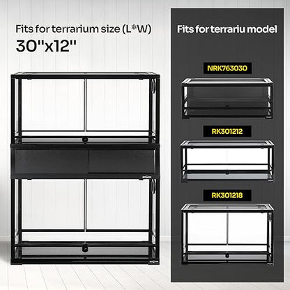 REPTI ZOO Deluxe Terrarium Stacker with Front Sliding Doors, Reptile Tank Stacker Suitable for Stacking 30" W and 12" D Terrariums, 30" W X 12" D X 10.5" H - size: 30" x 12" x 10.5" (Terrarium Stacker)