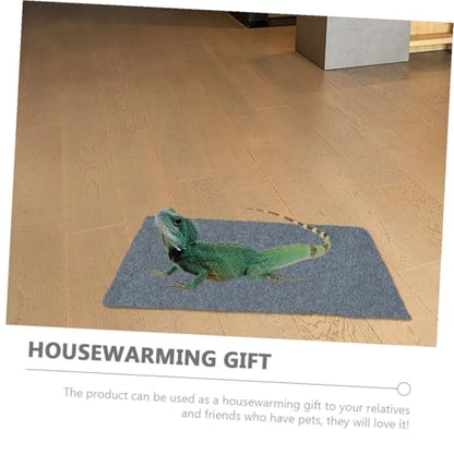 2pcs Reptile Carpet Mat Gray Terrarium Liner Cushion for Snakes Lizards Turtles Tortoises Breathable Washable Substrate for Pet Breeding Cage