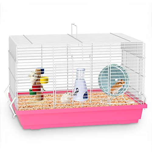 Hamster Cages, Small Animal Travel Cages - Ideal for Temporarily Transporting or Carrying Hamsters, Guinea Pigs, Rats, Parrots, Birds, Squirrels and Other Small Animals. - color: Pink, size: Medium
