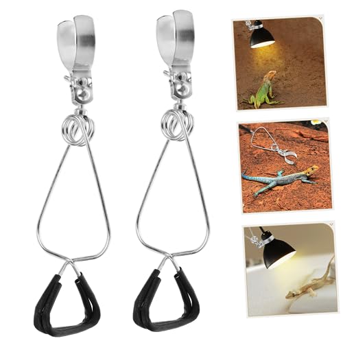 Happyyami 2Pcs Adjustable Clamp Stand for Reptile Heat Lamps Durable Fixture for Turtle and Lizard Lighting Heat Resistant and Sturdy Design for Reptile Habitat Setup
