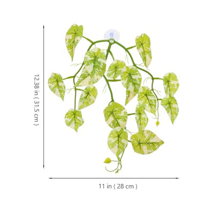 BESPORTBLE Artificial Reptile Plants for Terrarium Decor with Suction Cups, Fake Hanging Vines and Leaves for Turtle Tank Habitat Accessories, Lizard and Amphibian Terrarium Decorations
