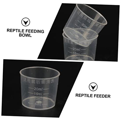 Abaodam 30Pcs Reusable Measuring Cups for Reptiles Feeding Dish for Lizard Gecko Snake Safe Food Water Containers for Pets for Daily Feeding Control