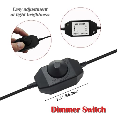 3PCS LED Strip Light Dimmer Switch Cable DC12V-24V LED Tape PWM Rotary Dimmer Controller for LED String Lights - color: 3PCS Dimmer Switch