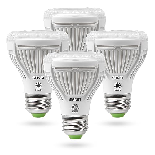 SANSI LED Grow Light Bulb for Seeds and Greens, Full Spectrum 10W Grow Light (150 Watt Equiv) with Optical Lens for Indoor Plant, High PPFD, E26 Base, 4-Pack - size: 4 Pack