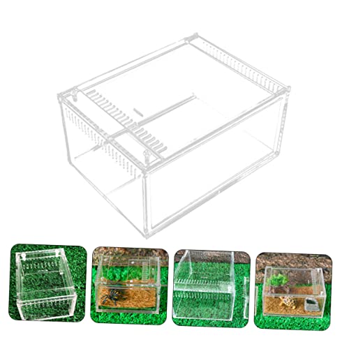 1pc Transparent Reptile Breeding Container Raising Box for Pets Like Geckos Snakes and Frogs for Transporting and Feeding