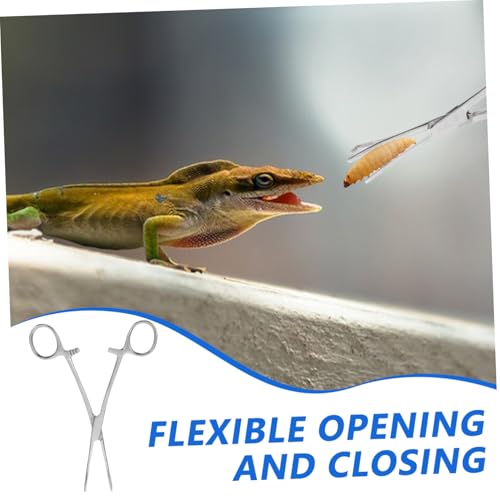GALPADA Stainless Steel Reptile Feeding Tweezers Long Handle Tongs with Smooth Tips for Secure Handling for Terrarium Supplies and Snake Feeding