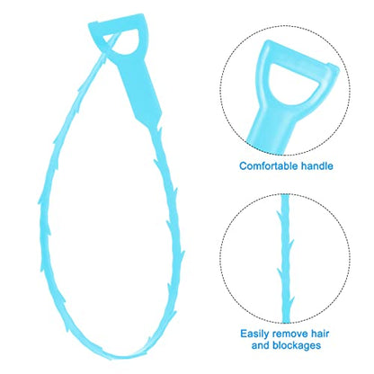 uxcell 3pcs 20 Inch Drain Hair Clog Remover Tool PP & 120 Inch Drain Cleaner Tool Sticks Stainless Steel Sewer Cleaning Hook Unclog Sink Unclogger for Toilet Bathtub Sewer, Blue - color: Blue, size: 120 Inch