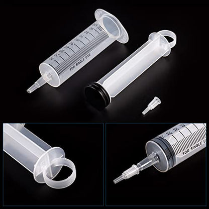 SHAOTONG 100mL Syringe Catheter Tip with 40 Inch Plastic Tube for Feeding Pets, Liquid Refilling, Drawing Oil Fluid - size: 100ML/CC