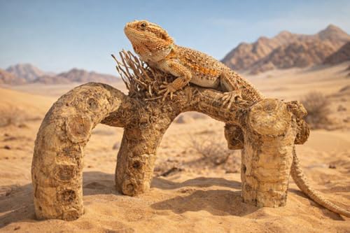 Natural Driftwood Branch Reptile Terrarium Décor for Lizards, Geckos, Snakes, Climbing & Hiding Enrichment, Large