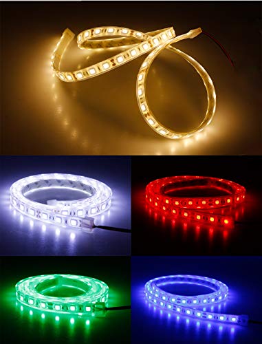 BSOD Outdoor LED Strip Lights Waterproof,IP68 Led Strip 12v Boat Underwater Lights 16.4ft 5050 SMD 300 Led Tube Flexible 5050 White Rope Light for Swimming Pool Boat Fish Tank - color: Cool White
