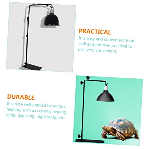 POPETPOP Reptile Heat Lamp Stand Adjustable Metal Rack for Terrarium Lighting for Turtles Snakes Efficient Heat Dissipation