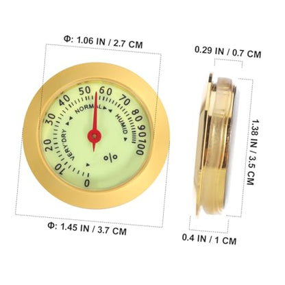 Small Round Analog Hygrometer for Humidor and Violin Cases High-Precision Humidity Gauge for Cigar Boxes and Musical Instruments Compact Mechanical Design for Accurate Measurement
