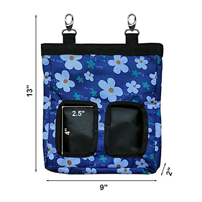 Guinea Pig Hay Feeder, Hanging Rabbit Hay Feeder Bag for Guinea Pigs Bunnies Chinchillas. Little Flower + Blue Flower，2 Count - color: Little+Blueflower