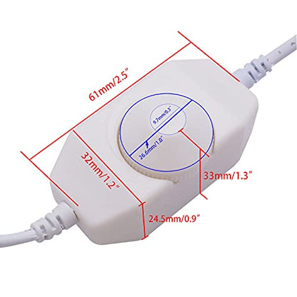 weideer 2Pcs DC12V-24V LED Strip Lights Dimmer Switch PWM Rotary Dimmer Controller Inline Dimmer Switch for LED String Lights Christmas Lights White K-018-W - color: White