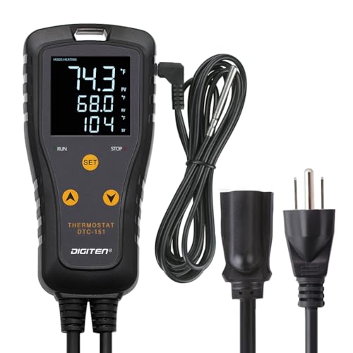 Digital Temperature Controller Simple Stage Thermostat Outlet Heating & Cooling Mode for Chest Freezer Refrigerator Homebrew Fermenter Greenhouse 110V 15A 1650W - size: 1 15A Temp Stage