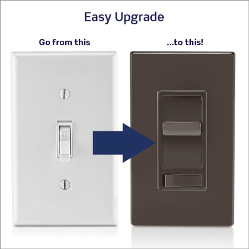 Leviton SureSlide Dimmer Switch for Dimmable LED, Halogen and Incandescent Bulbs, 6674-P0B, Brown - color: Brown
