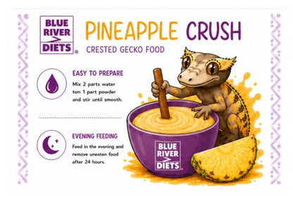 Blue River Diets Crested Gecko Diet | Pineapple Crush | All Natural Low Fat Complete Gecko Food | 2.1oz